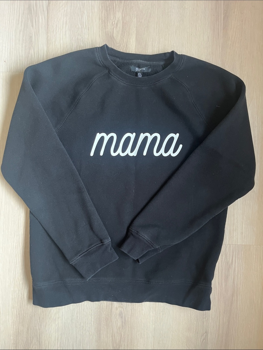 Brunette the Label Mama Black Crewneck Sweater Cotton blend